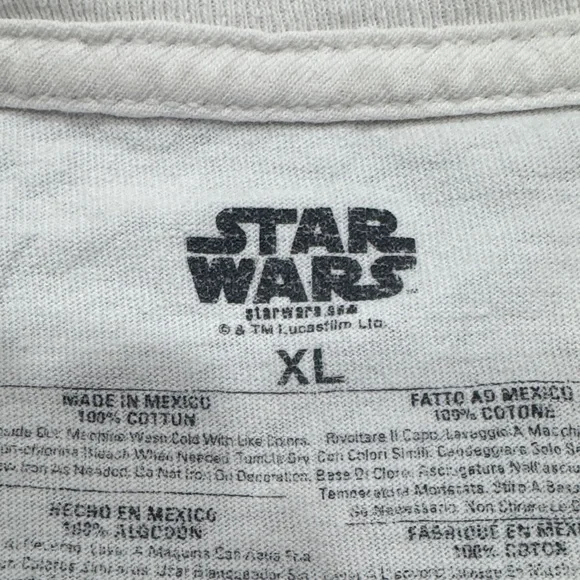 Star Wars White Tee with Baby Yoda Print - Picture 2 of 5
